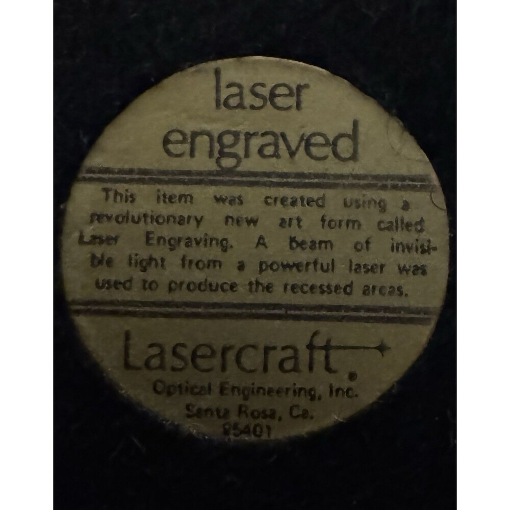 Lasercraft Napkin/Letter Holder Walnut 3 Mast Ship Laser Engraved American‎ VTG - Picture 2 of 6